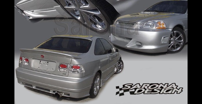 Custom 96-98 Civic Kit # 56-41  Coupe Body Kit (1996 - 1998) - $1150.00 (Manufacturer Sarona, Part #HD-016-KT)
